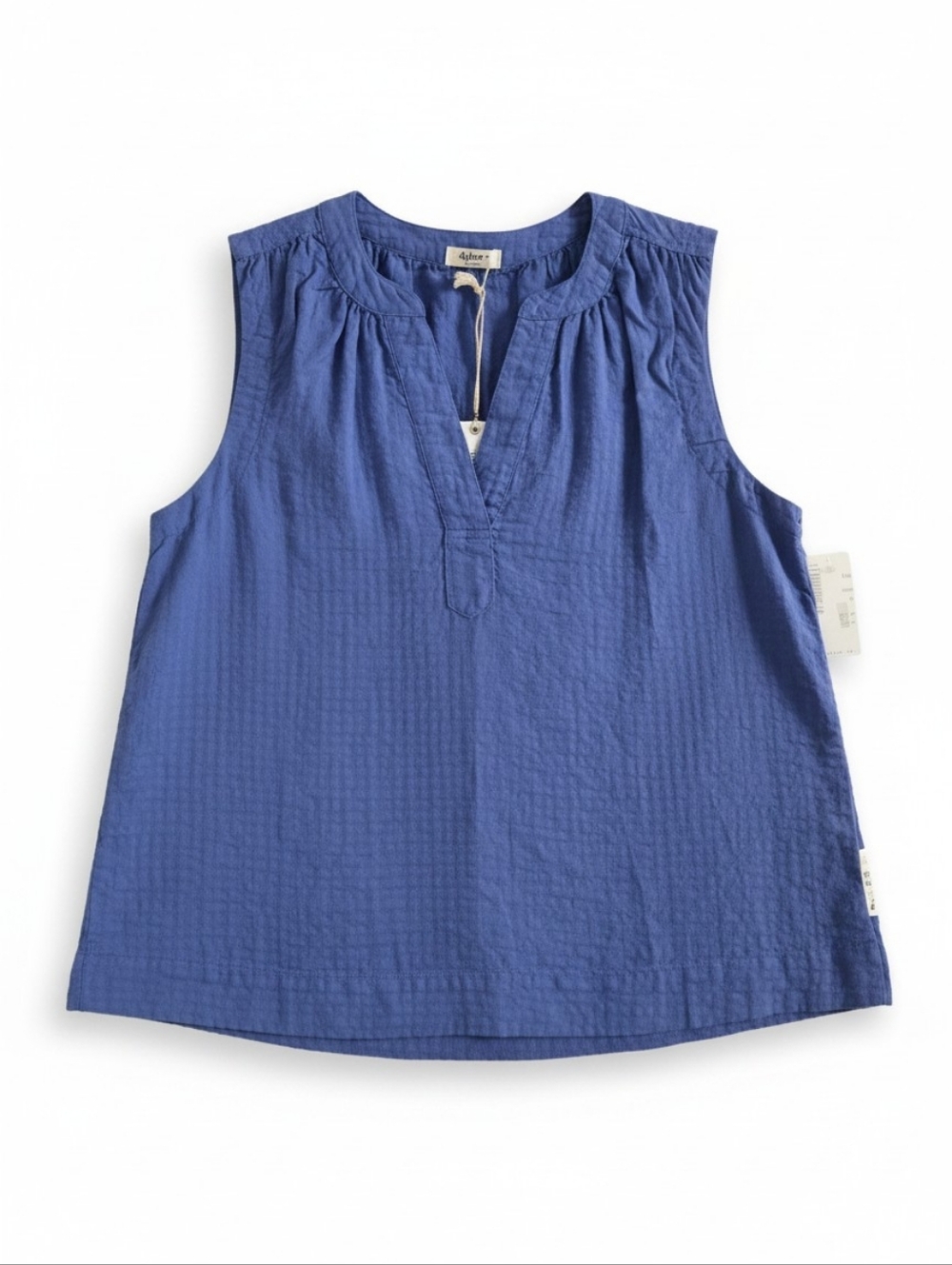 Dylan Textured V-Neck Blouse in Blue Small NWT